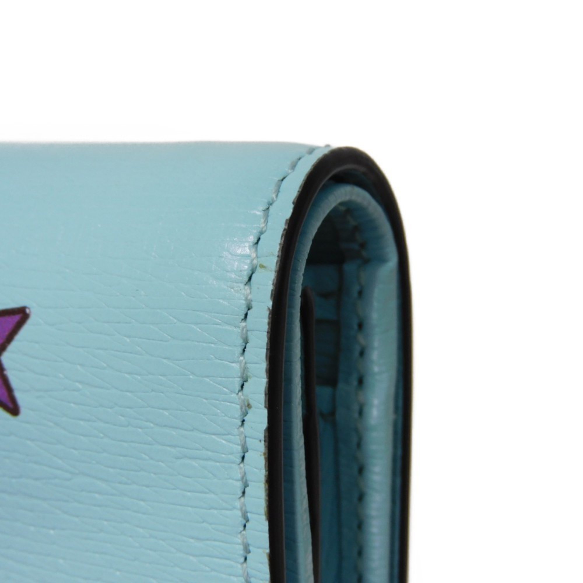 Gucci GUCCI Bi-fold wallet Bananya Compact Banana Unicorn Star Pastel Blue 701009 Women's