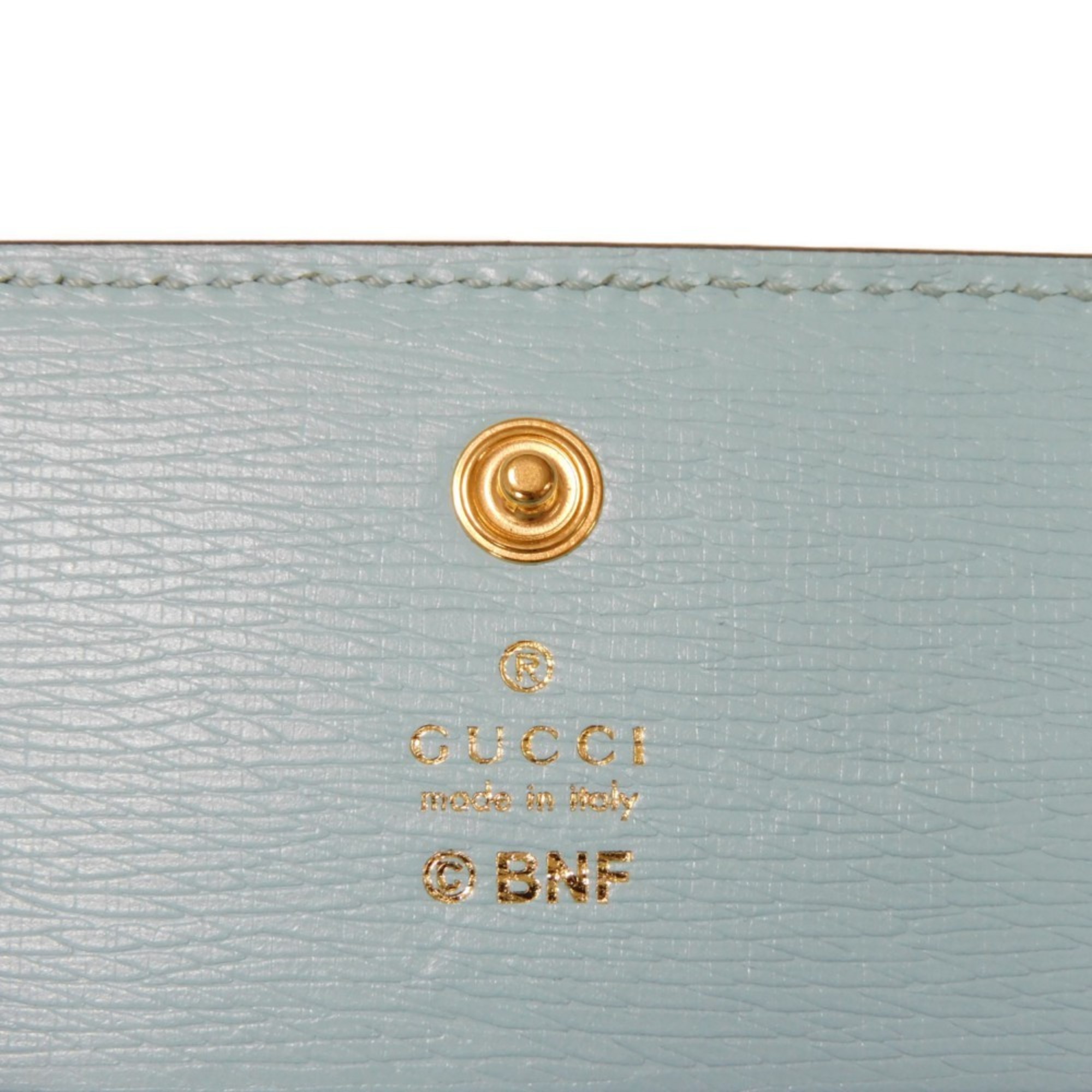 Gucci GUCCI Bi-fold wallet Bananya Compact Banana Unicorn Star Pastel Blue 701009 Women's