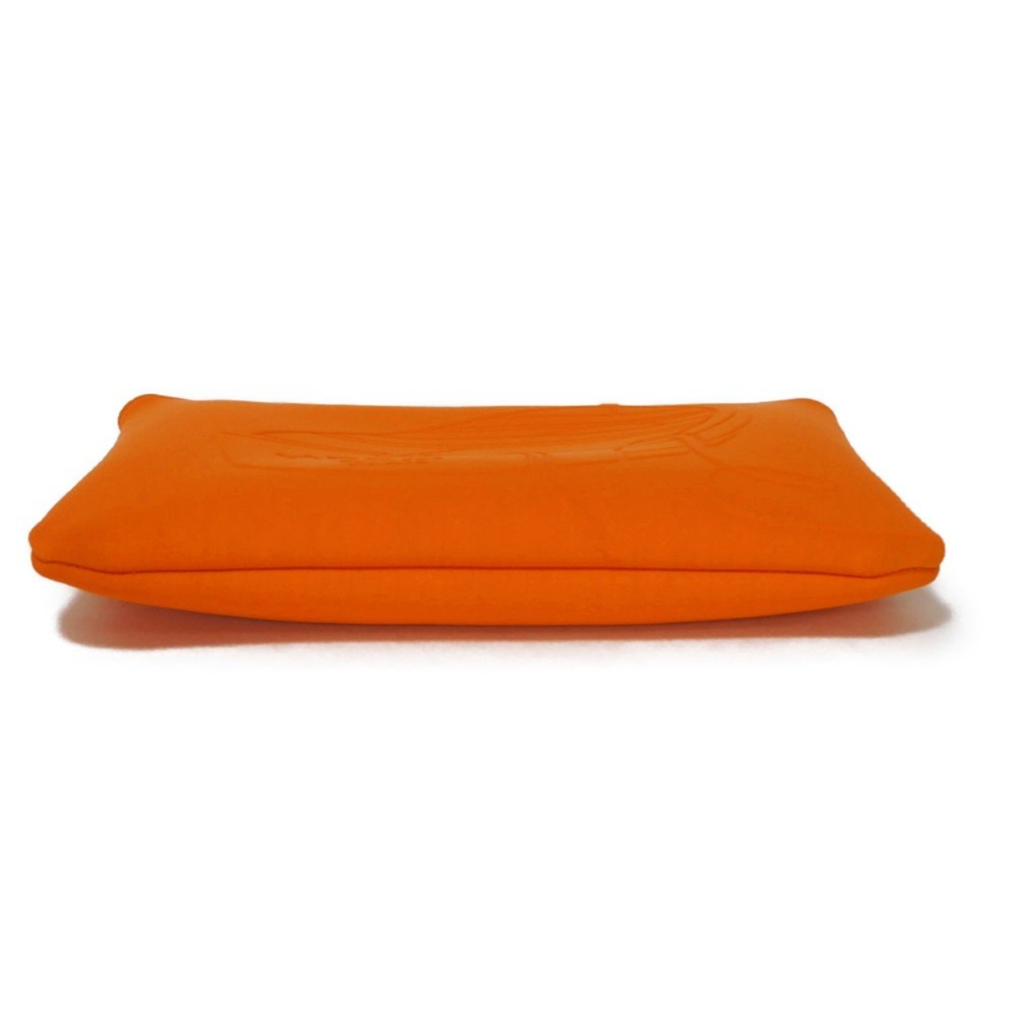 Hermes HERMES Clutch Bag Neoban Thalassa PM Current Model Embossed Boat Pouch Pierre Perron Orange Men's Women's