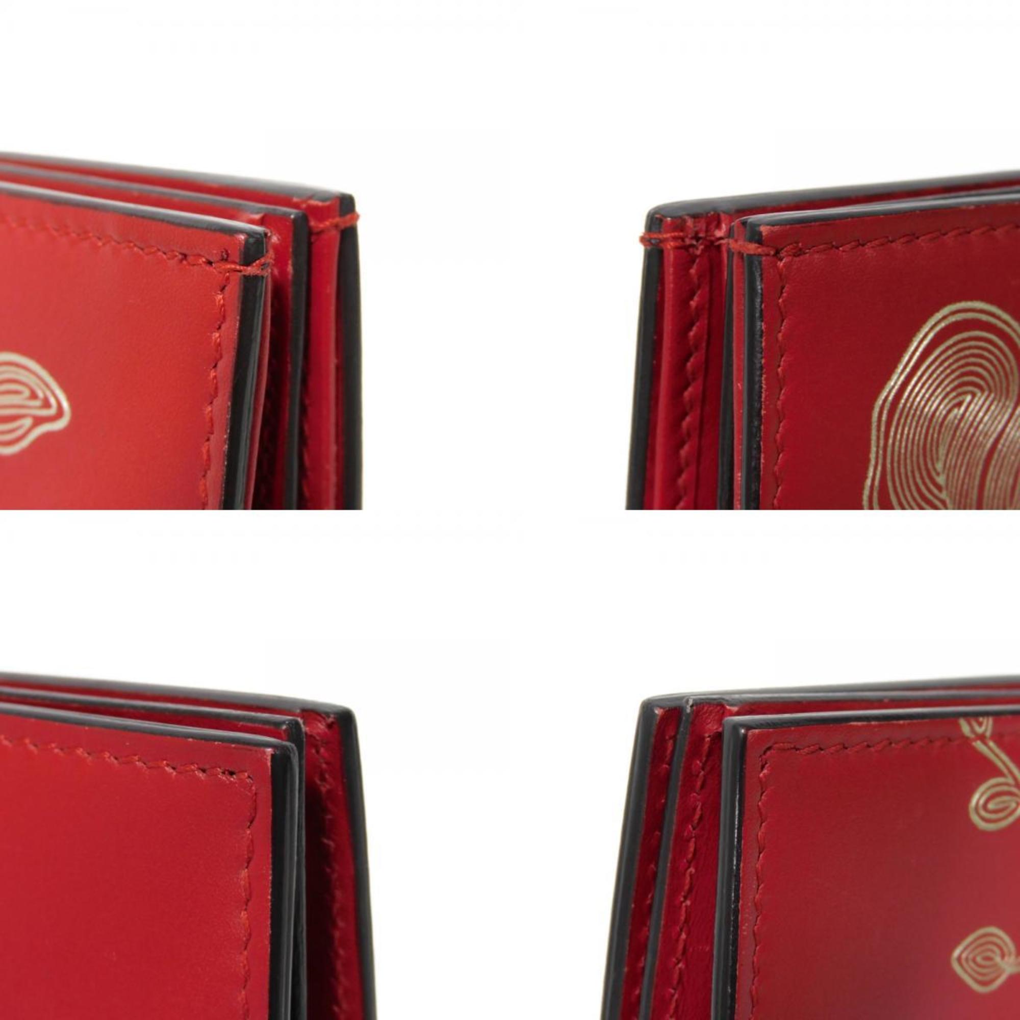 GUCCI Bi-fold wallet Chinese Year Compact Wallet Calfskin Hibiscus Red 465859 CWD9N 9863 Men's Women's