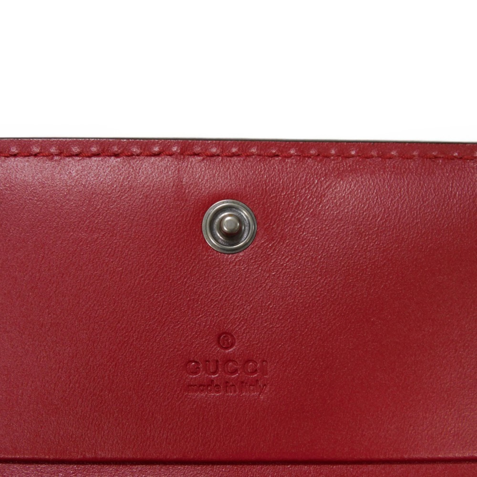 GUCCI Bi-fold wallet Chinese Year Compact Wallet Calfskin Hibiscus Red 465859 CWD9N 9863 Men's Women's