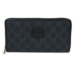 GUCCI Long Wallet Interlocking G Zip Around Current Round GG Supreme Black 673003 92TCN 1000 Men's