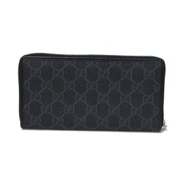 GUCCI Long Wallet Interlocking G Zip Around Current Round GG Supreme Black 673003 92TCN 1000 Men's