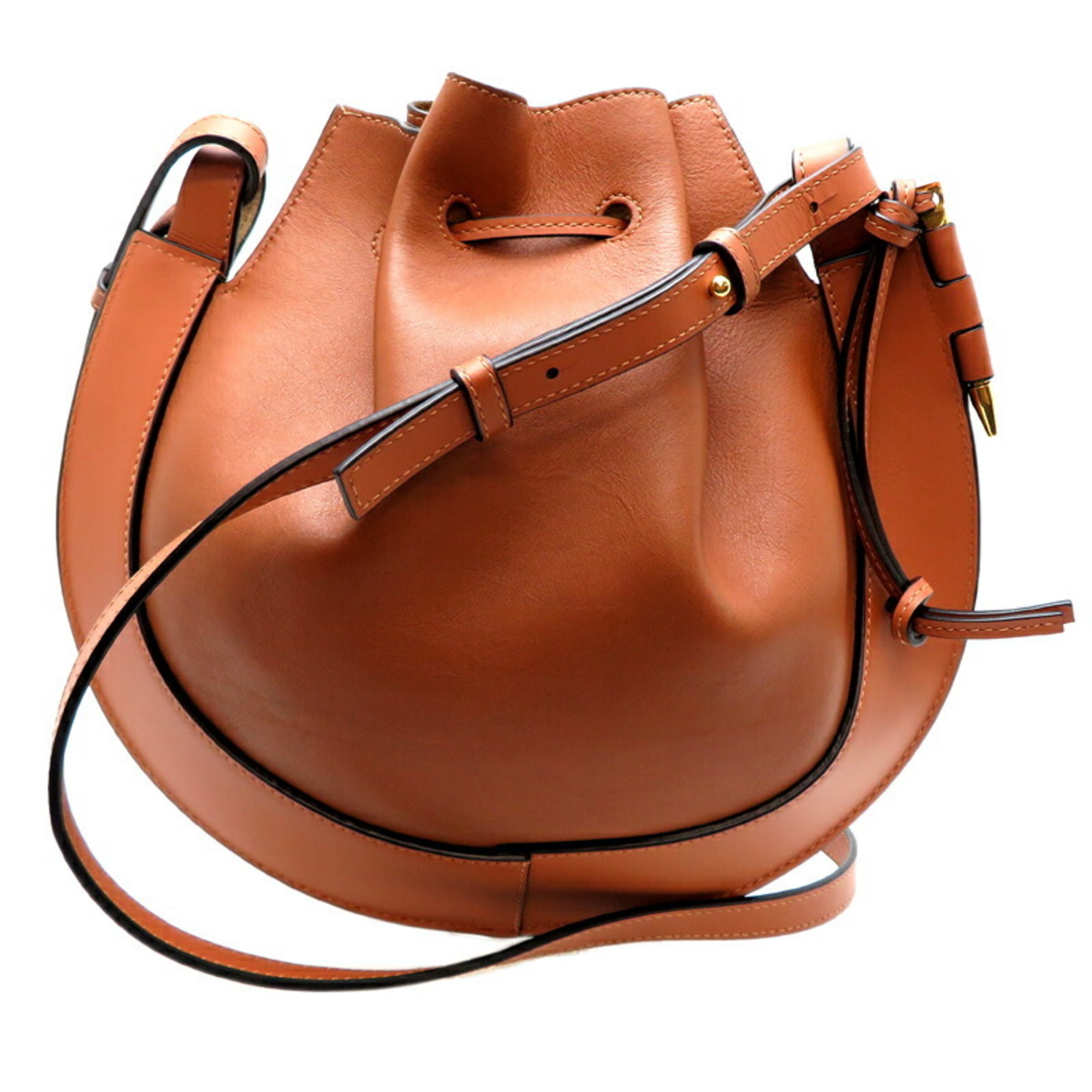 Loewe Horseshoe Women's Shoulder Bag Leather Brown