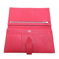 Hermes Bearn Classic □G stamp 2003 Ladies long wallet Chevre Red