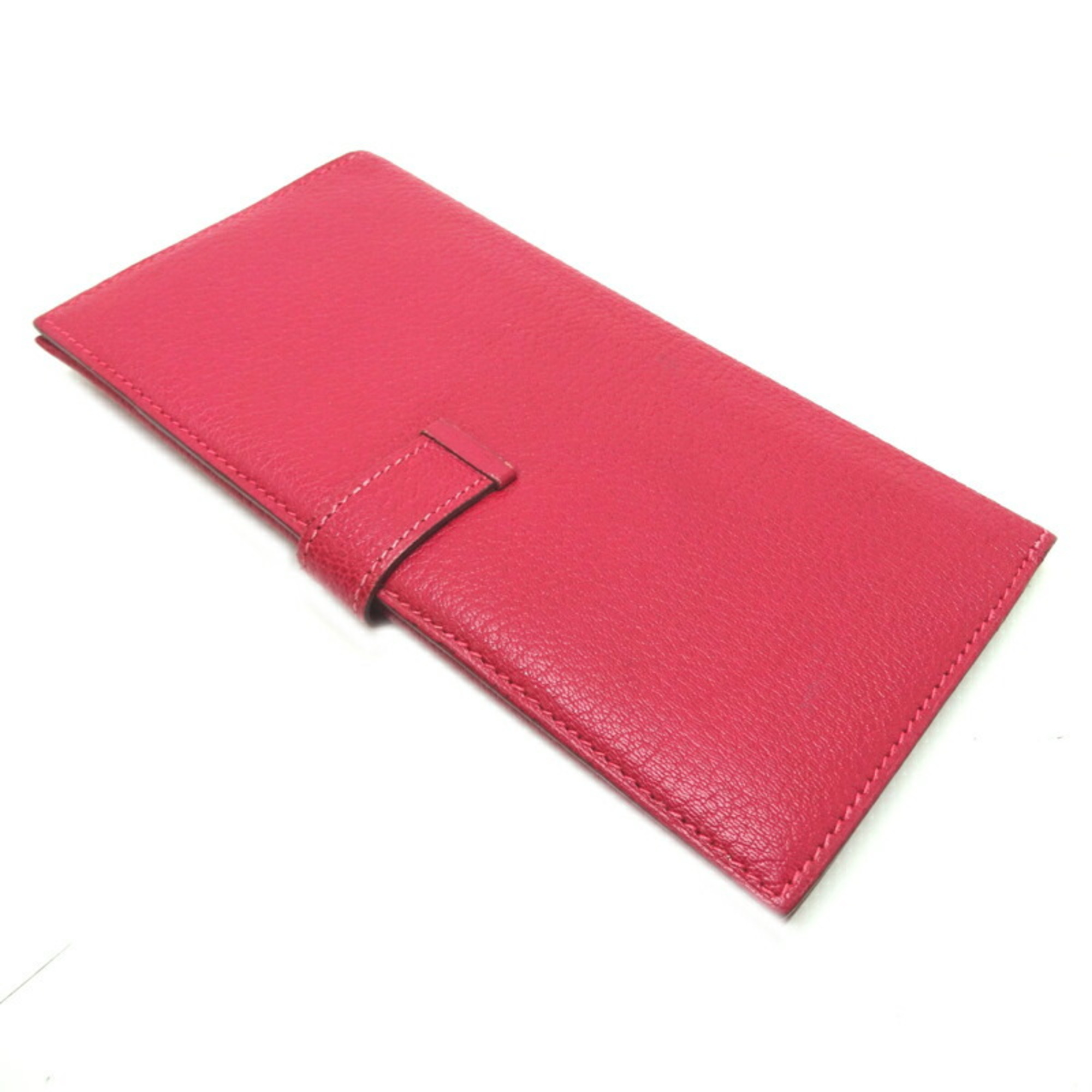 Hermes Bearn Classic □G stamp 2003 Ladies long wallet Chevre Red