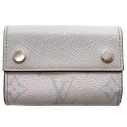 Louis Vuitton Discovery Compact Wallet Women's and Men's Tri-fold M67621 Taigarama Antarctica (White)