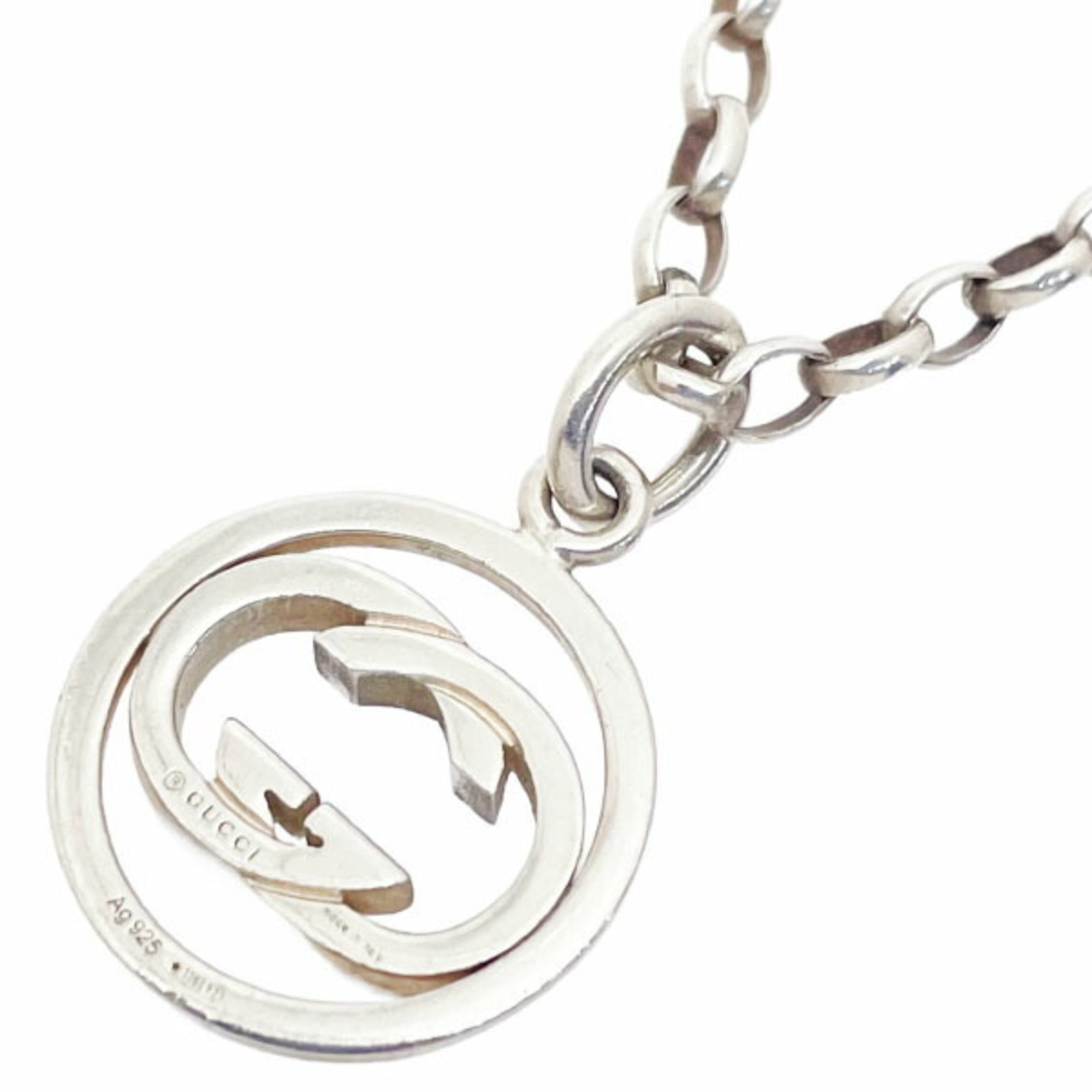 Gucci Necklace Doppia G Pendant Ag925 SV 925 Silver 147749 GUCCI GG Double Round Motif MW-13537