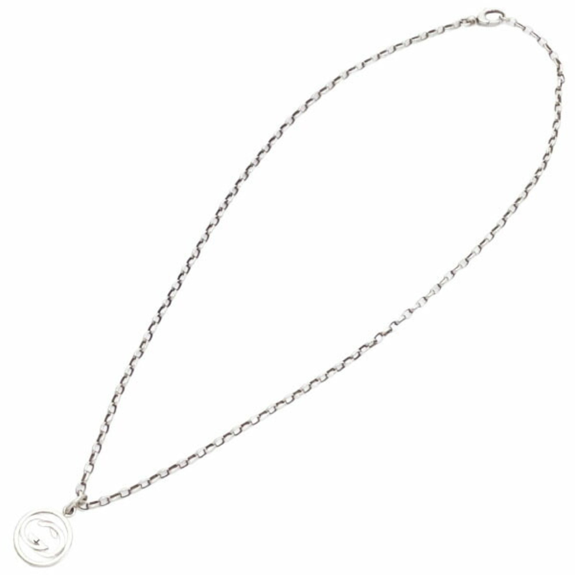 Gucci Necklace Doppia G Pendant Ag925 SV 925 Silver 147749 GUCCI GG Double Round Motif MW-13537