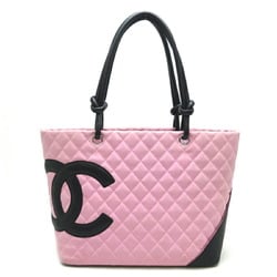 Chanel Cambon Line Large Tote Women's Shoulder Bag A25169 Calf Pink