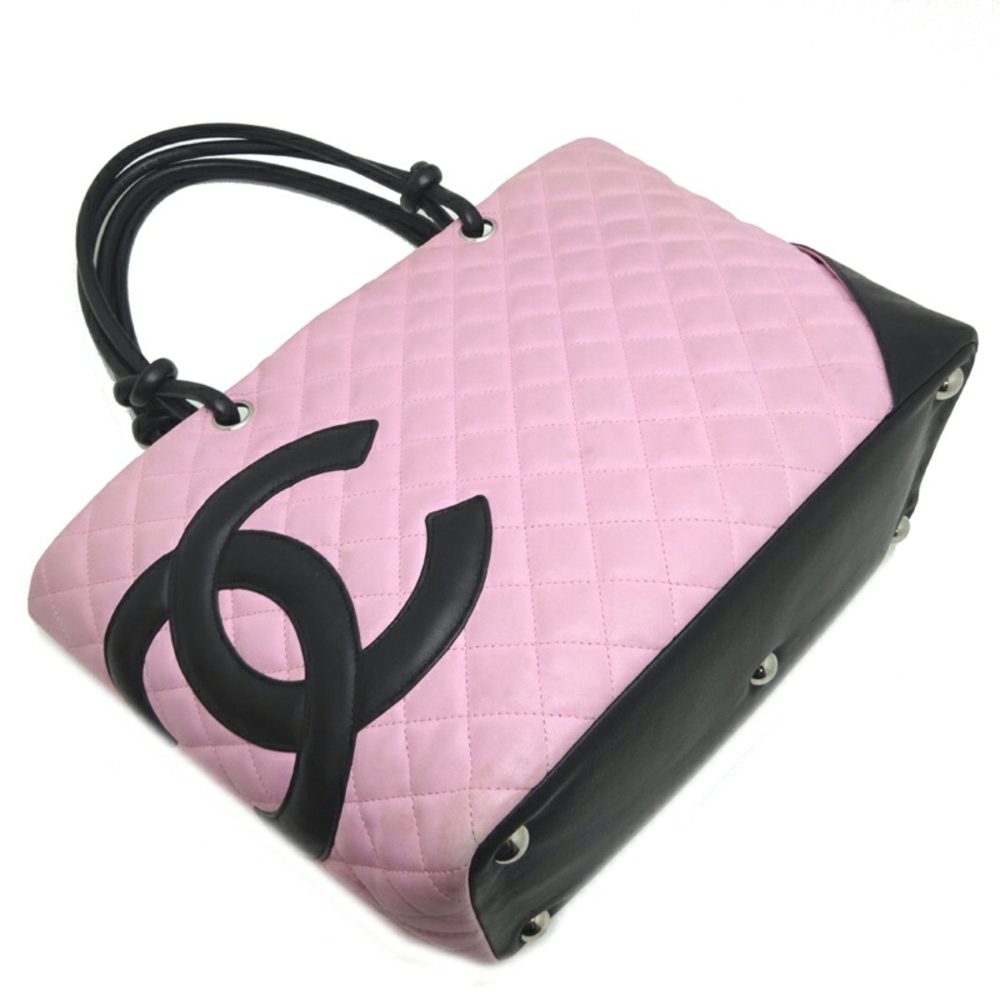 Chanel Cambon Line Large Tote Women's Shoulder Bag A25169 Calf Pink