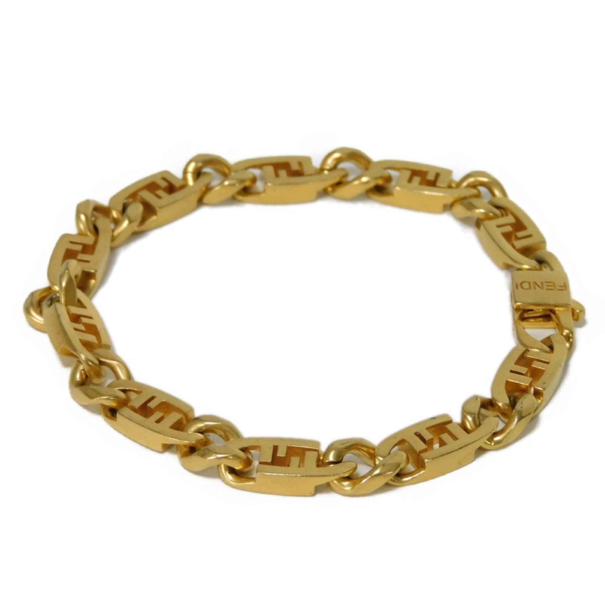 FENDI Bracelet Orlock Chain Zucca GP Matte S FF Plated Gold 7AJ556 B08 F1HRI Men's