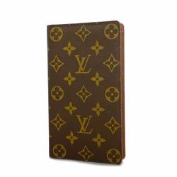 Louis Vuitton Long Wallet Monogram Portochequi Carte Credit M62225 Brown Men's Women's