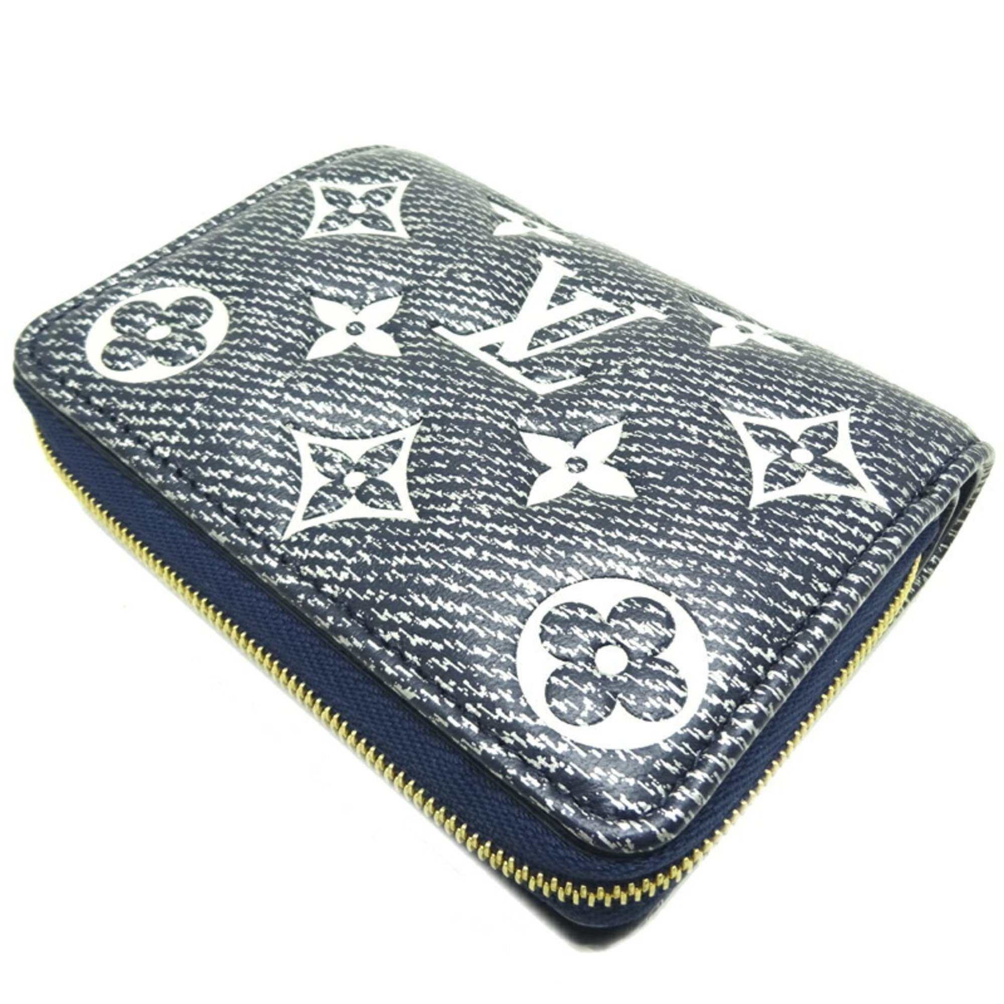 Louis Vuitton Portefeuille Lou Women's Bi-fold Wallet M82525 Lambskin Navy