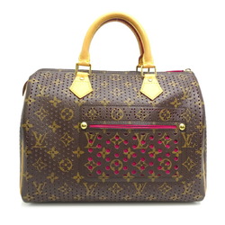 Louis Vuitton Speedy 30 Women's Handbag M95180 Monogram Perforated Fuchsia (Pink)