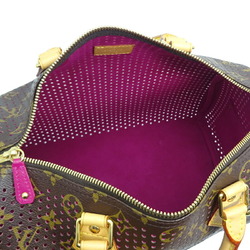 Louis Vuitton Speedy 30 Women's Handbag M95180 Monogram Perforated Fuchsia (Pink)