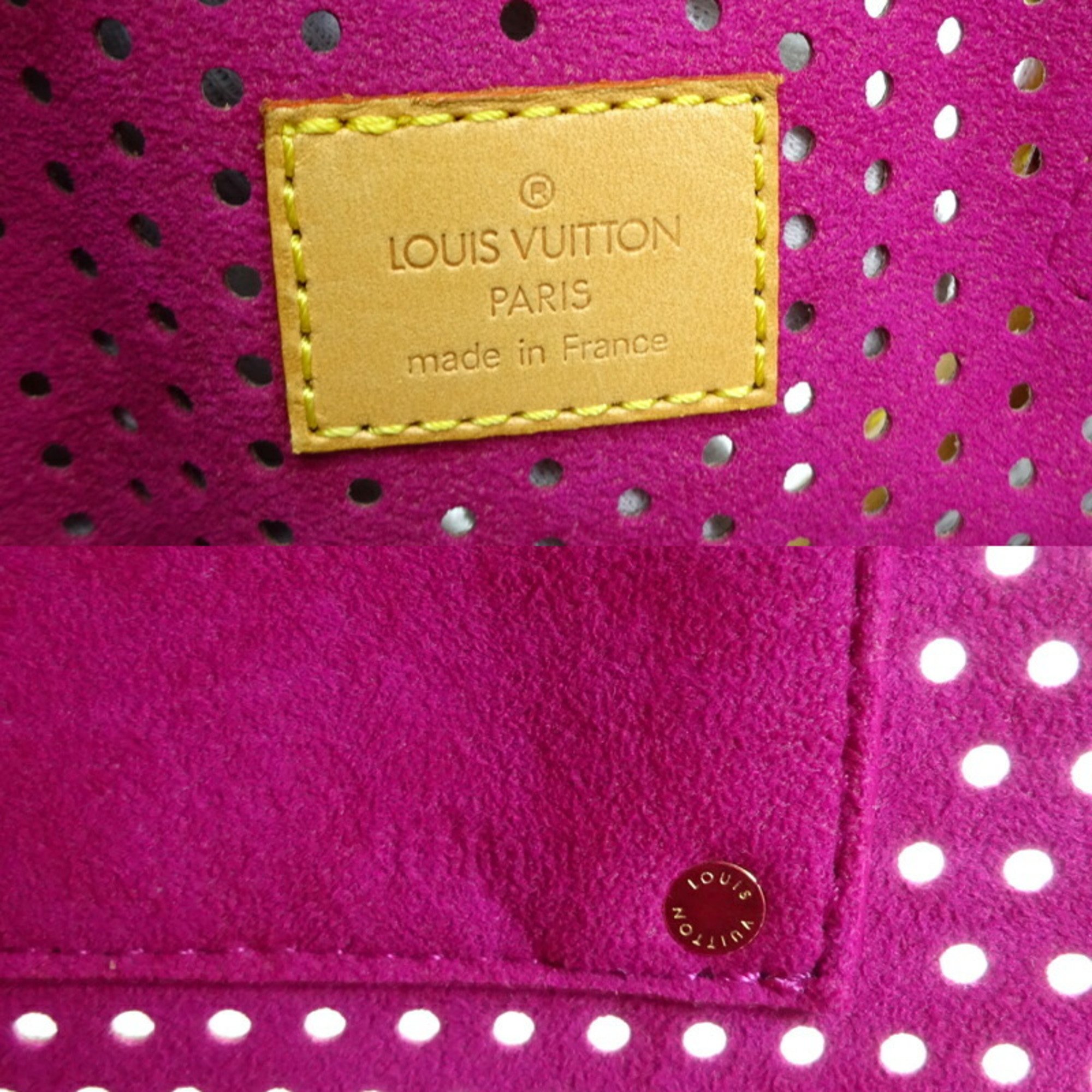 Louis Vuitton Speedy 30 Women's Handbag M95180 Monogram Perforated Fuchsia (Pink)