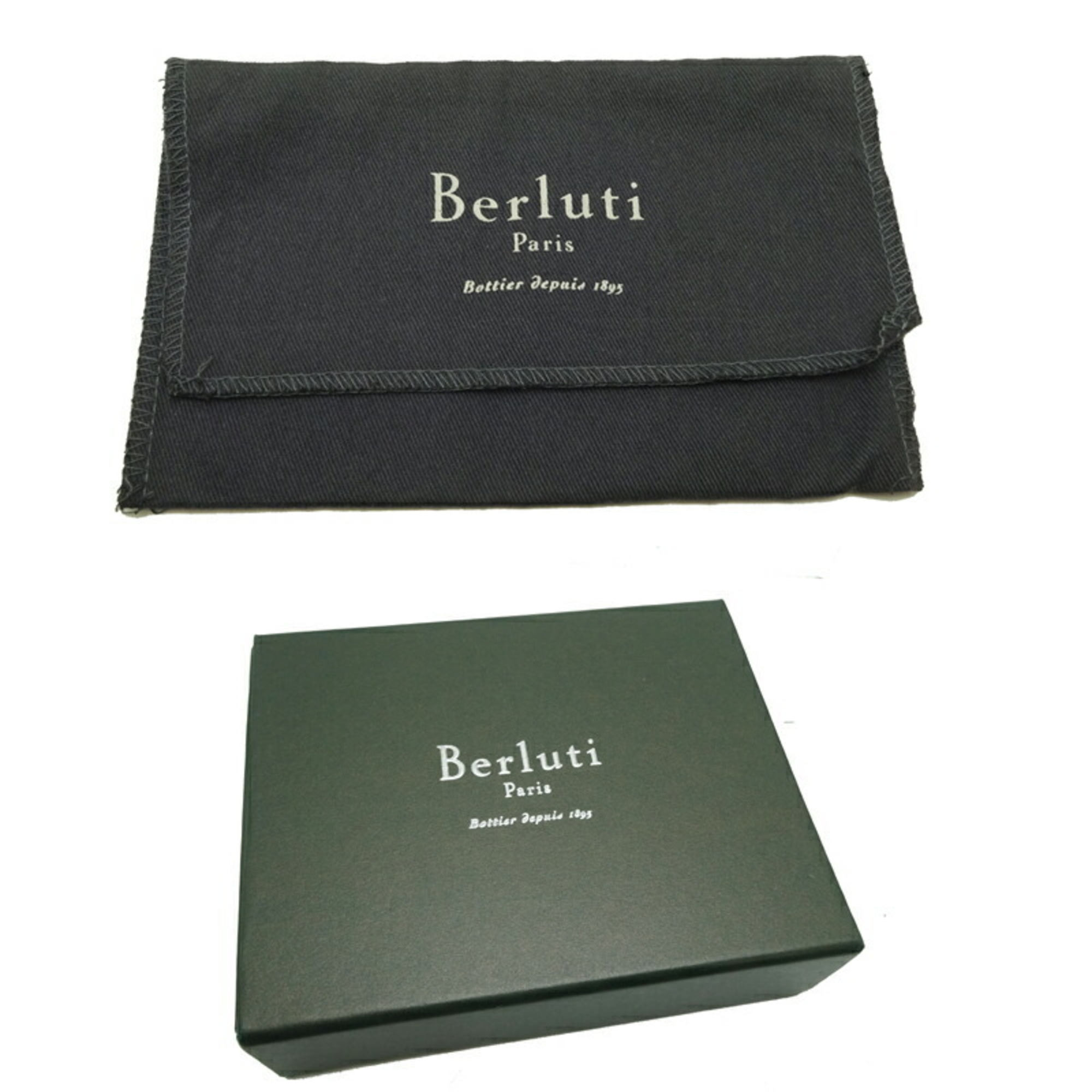 Berluti Bamboo 6CC Card Holder Women's and Men's Case N161956 Calf Deep Black