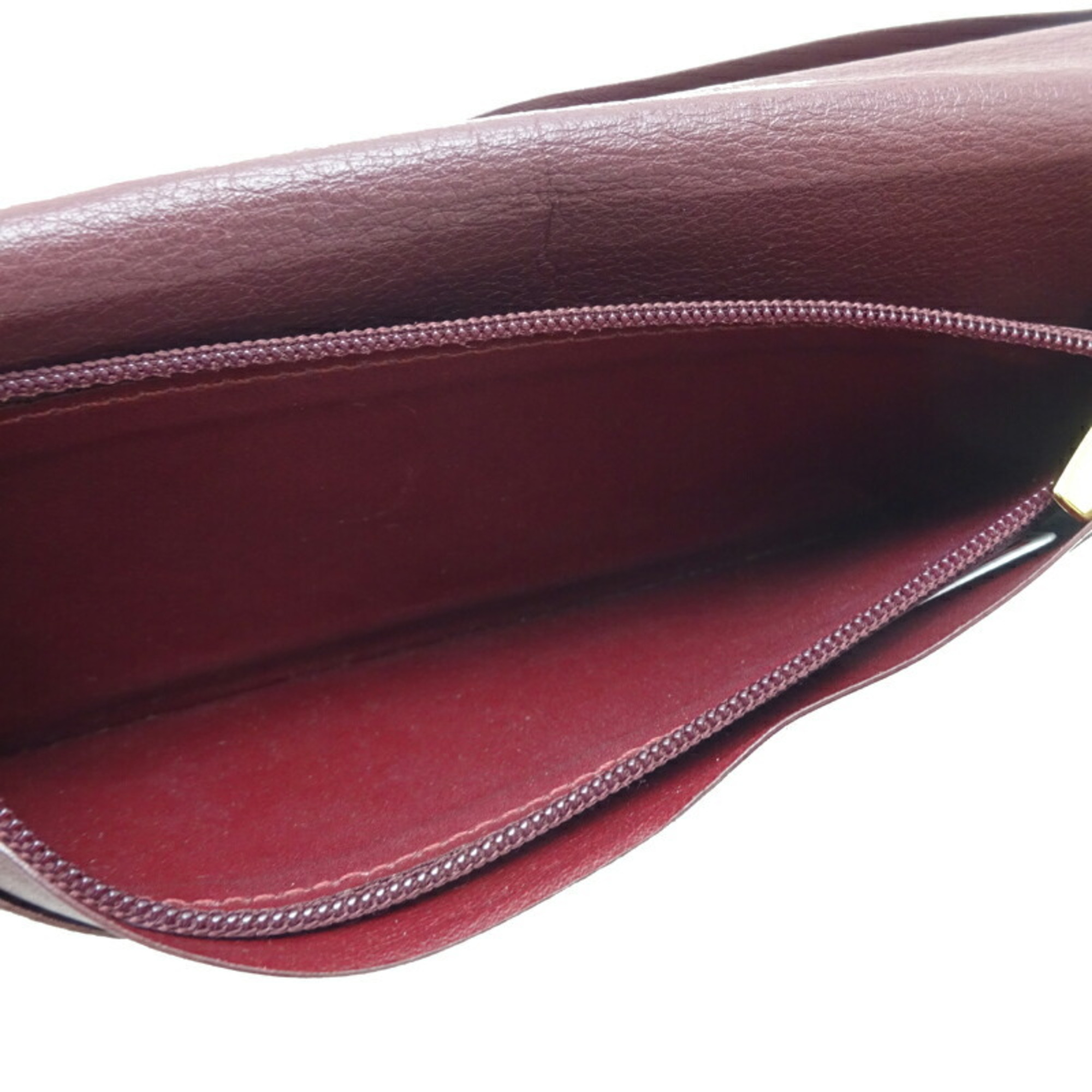 Cartier Must Line Bi-fold Wallet Women's Long CRL3001362 Leather Bordeaux