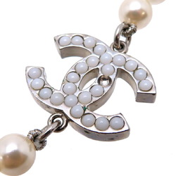 Chanel fake pearl Coco mark women's necklace metal