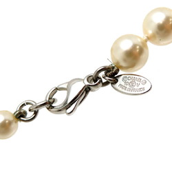 Chanel fake pearl Coco mark women's necklace metal