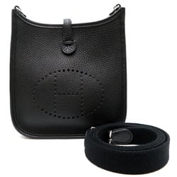 Hermes U Stamp () Evelyn TPM Women's Shoulder Bag Taurillon Clemence Noir (Black)