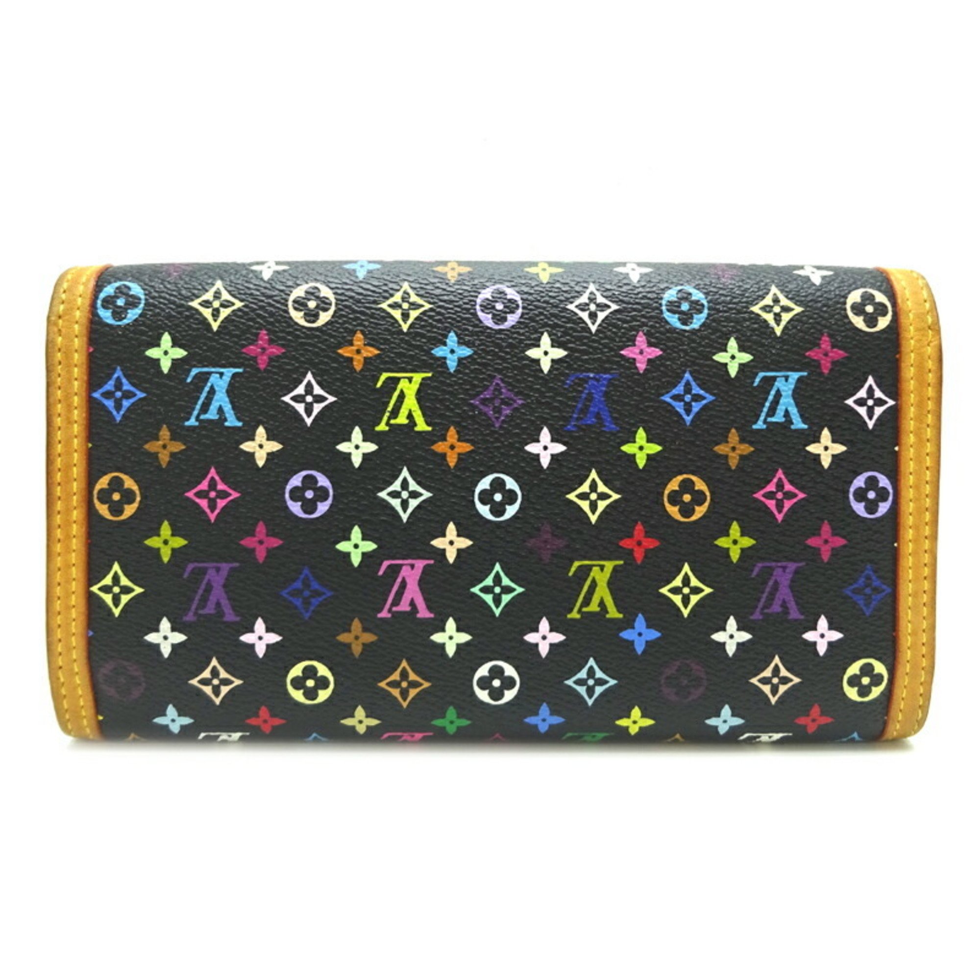 Louis Vuitton Portefeuille International Women's Long Wallet M92658() Monogram Multicolor Noir (Black)