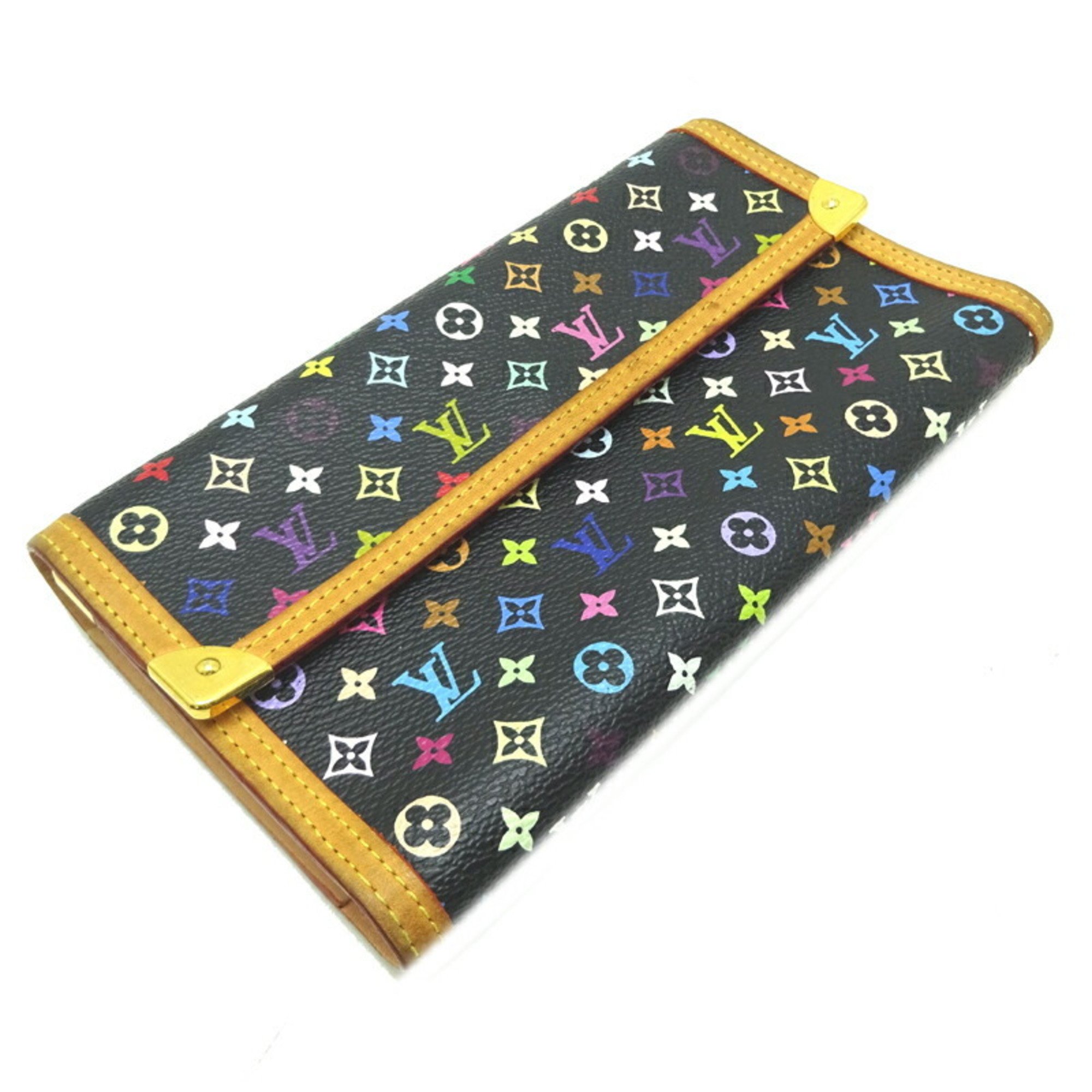 Louis Vuitton Portefeuille International Women's Long Wallet M92658() Monogram Multicolor Noir (Black)