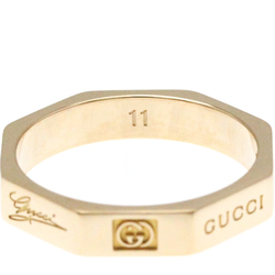 Gucci Octagonal Ring Pink Gold (18K) Fashion No Stone Band Ring Pink Gold