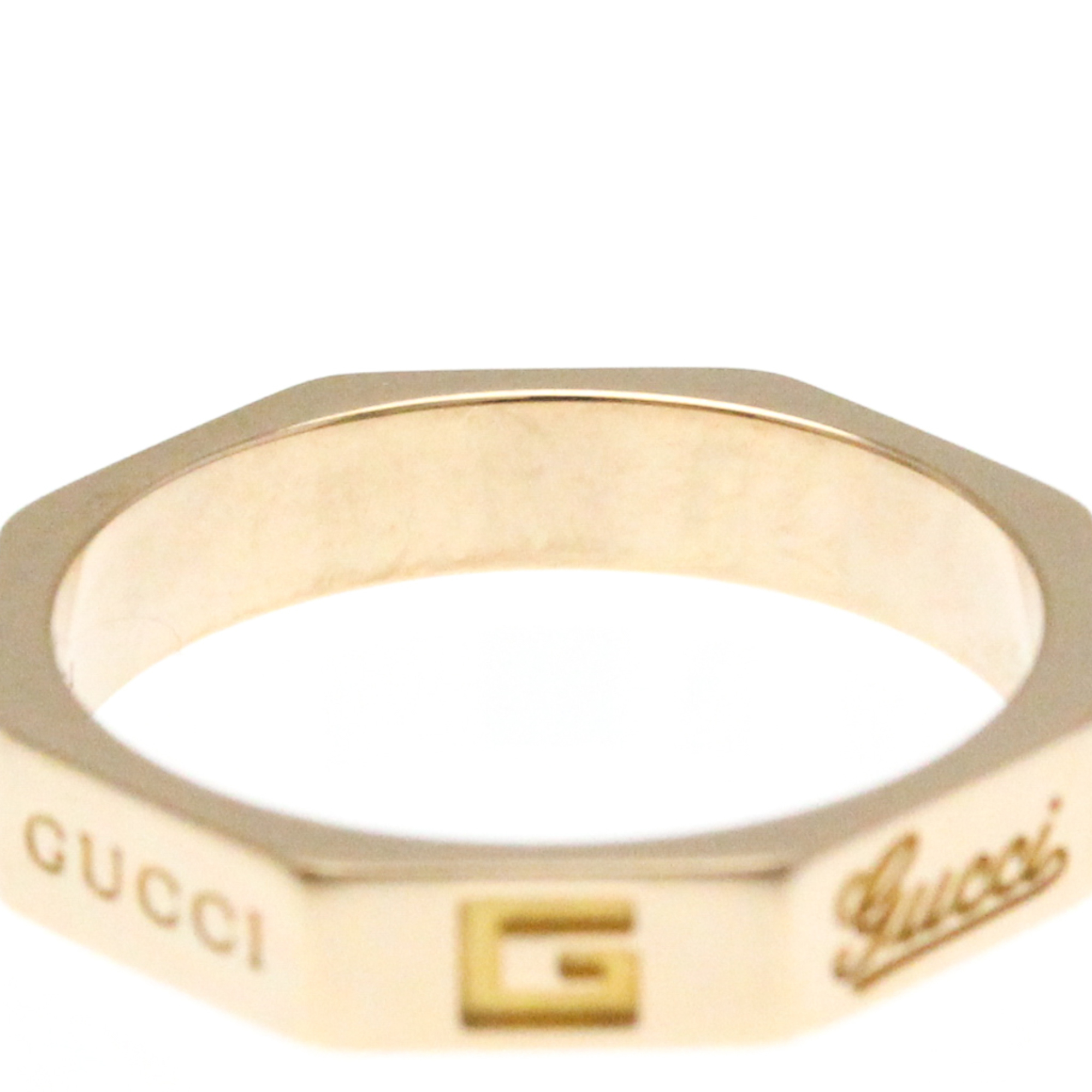 Gucci Octagonal Ring Pink Gold (18K) Fashion No Stone Band Ring Pink Gold