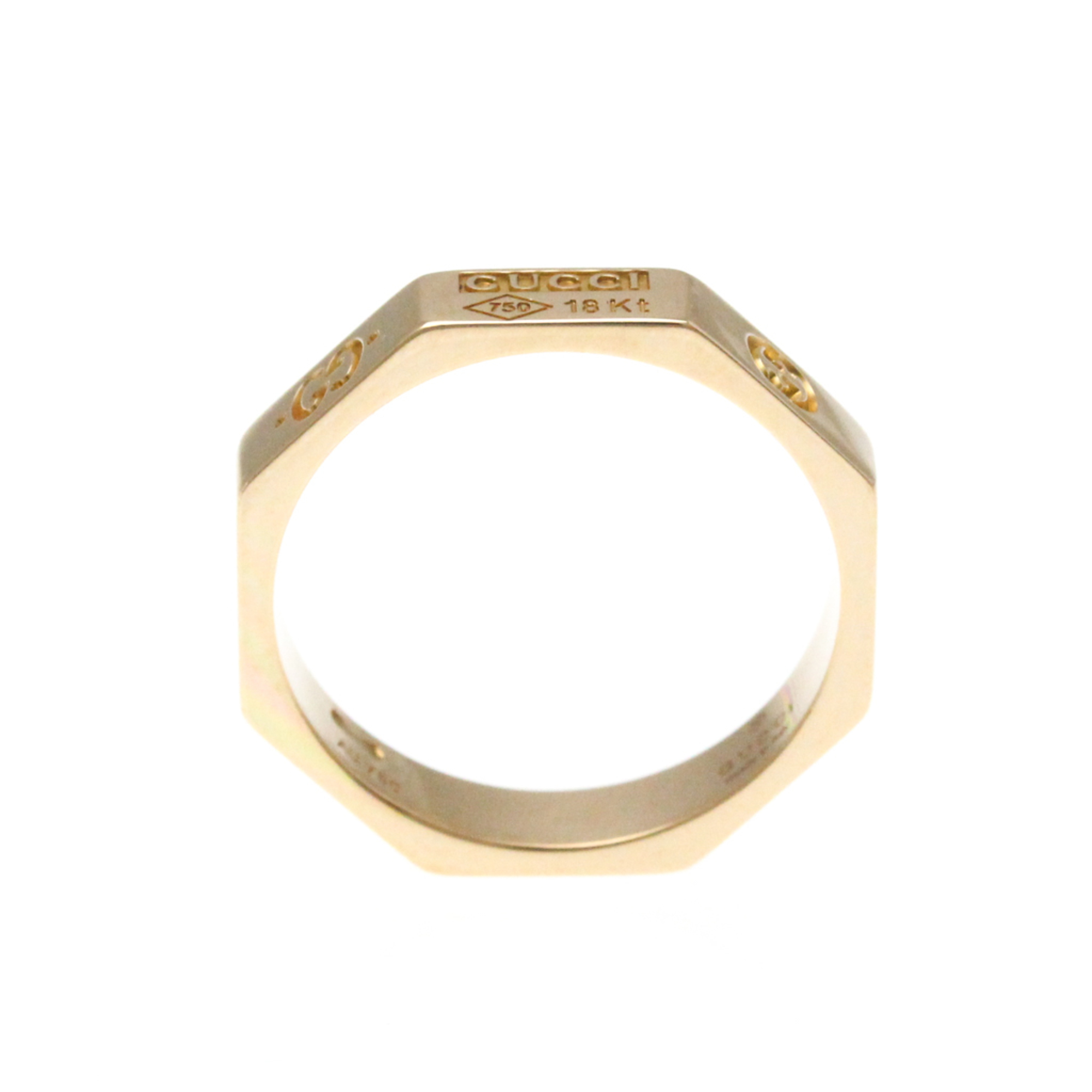 Gucci Octagonal Ring Pink Gold (18K) Fashion No Stone Band Ring Pink Gold