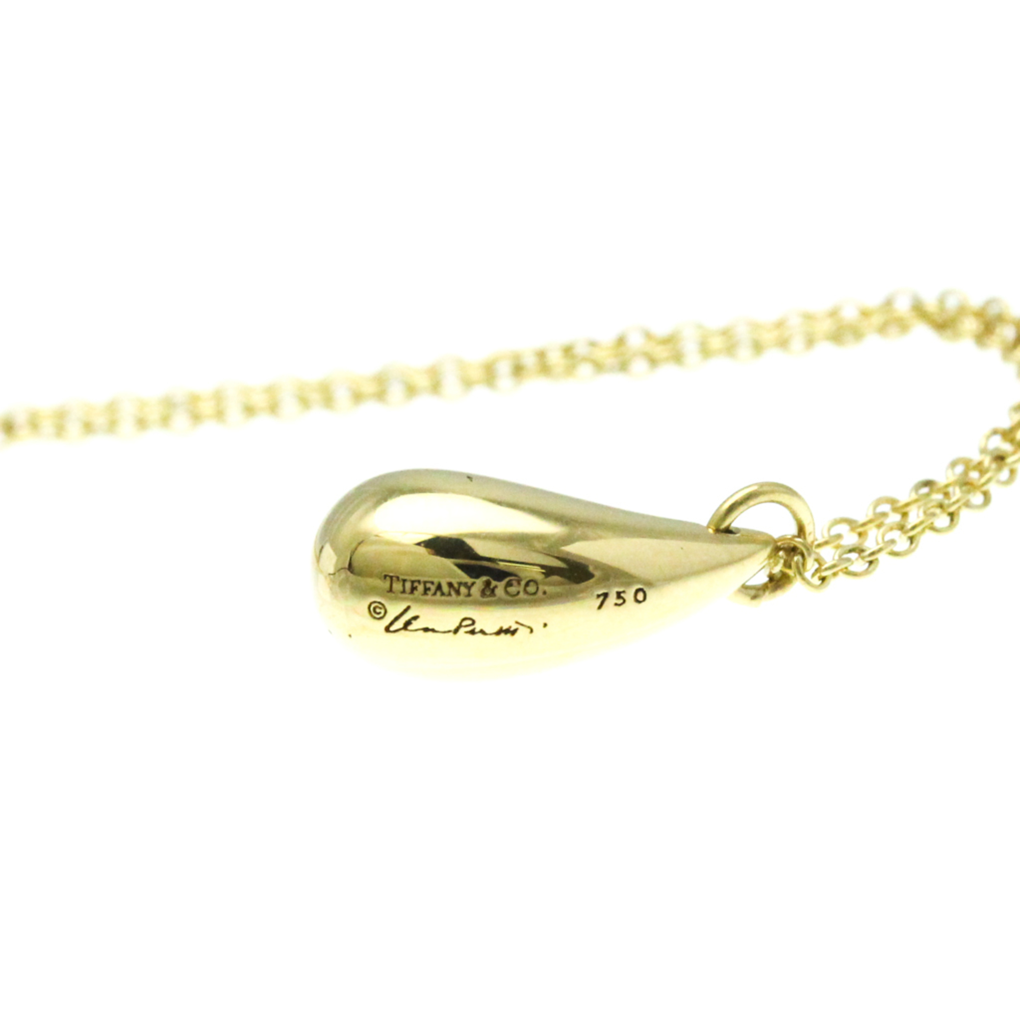 Tiffany Teardrop Yellow Gold (18K) No Stone Men,Women Fashion Pendant Necklace (Gold)