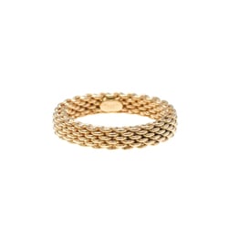 Tiffany Somerset Mesh Ring Pink Gold (18K) Fashion No Stone Band Ring Pink Gold