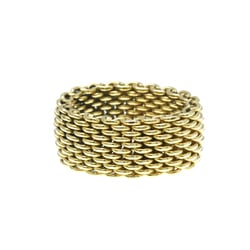 Tiffany Somerset Mesh Ring Yellow Gold (18K) Fashion No Stone Band Ring Gold