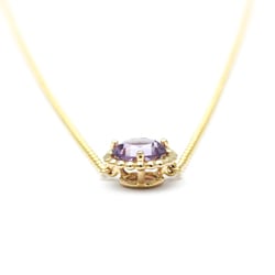 Tiffany Amethyst Necklace Yellow Gold (18K) Amethyst Men,Women Fashion Pendant Necklace (Gold)