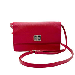 PRADA Shoulder Wallet Leather Red Women's BT1020 n0114