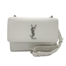 Saint Laurent shoulder bag leather white silver women's z1922