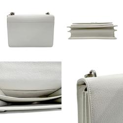 Saint Laurent shoulder bag leather white silver women's z1922