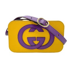 GUCCI Shoulder Bag Interlocking G Leather Orange x Purple Men's Women's 658230 z1905