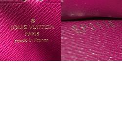 Louis Vuitton LOUIS VUITTON Round Long Wallet Monogram Portefeuille Clemence Canvas Fuchsia M60742 n0166