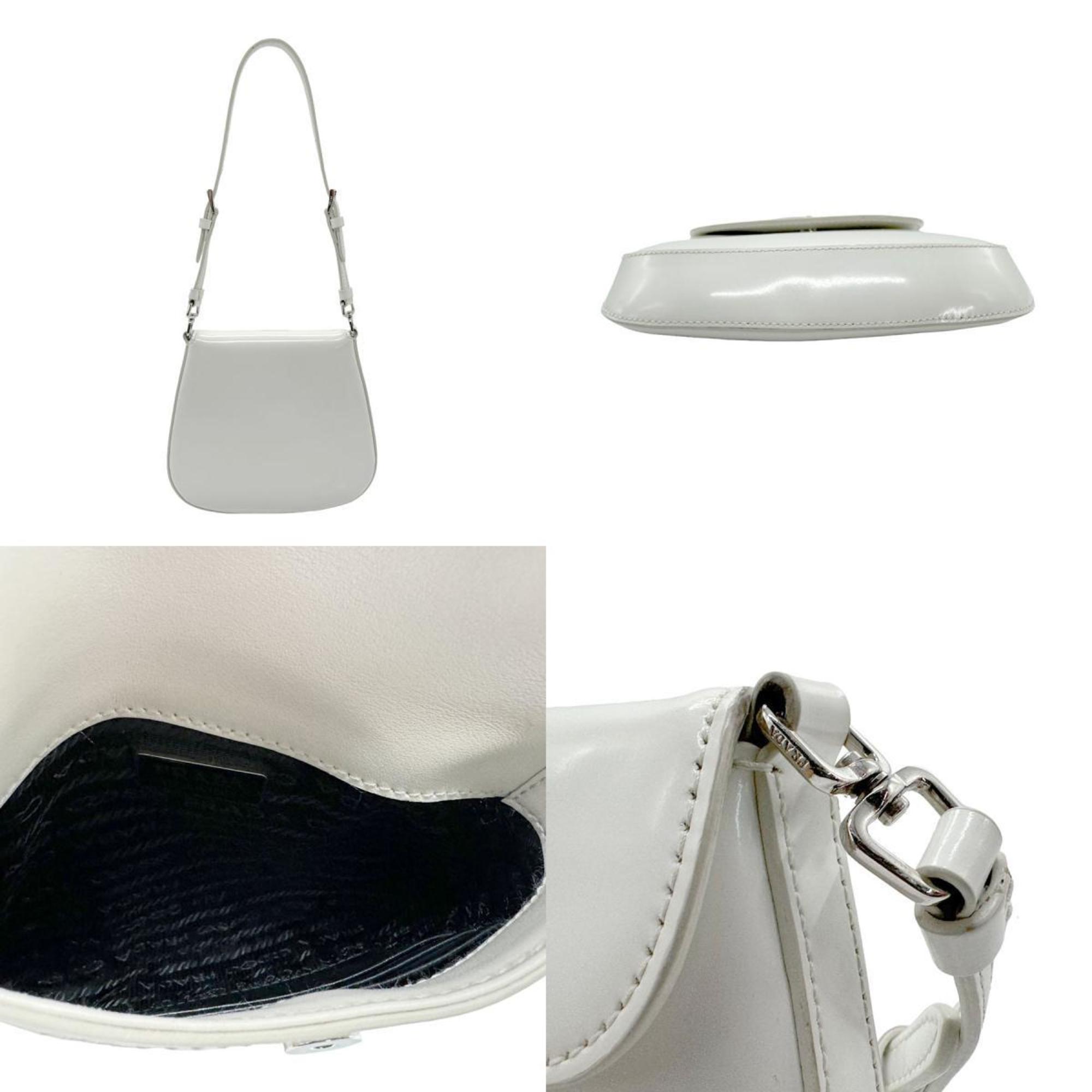 PRADA handbag shoulder bag leather white ladies 1BH188 z1880