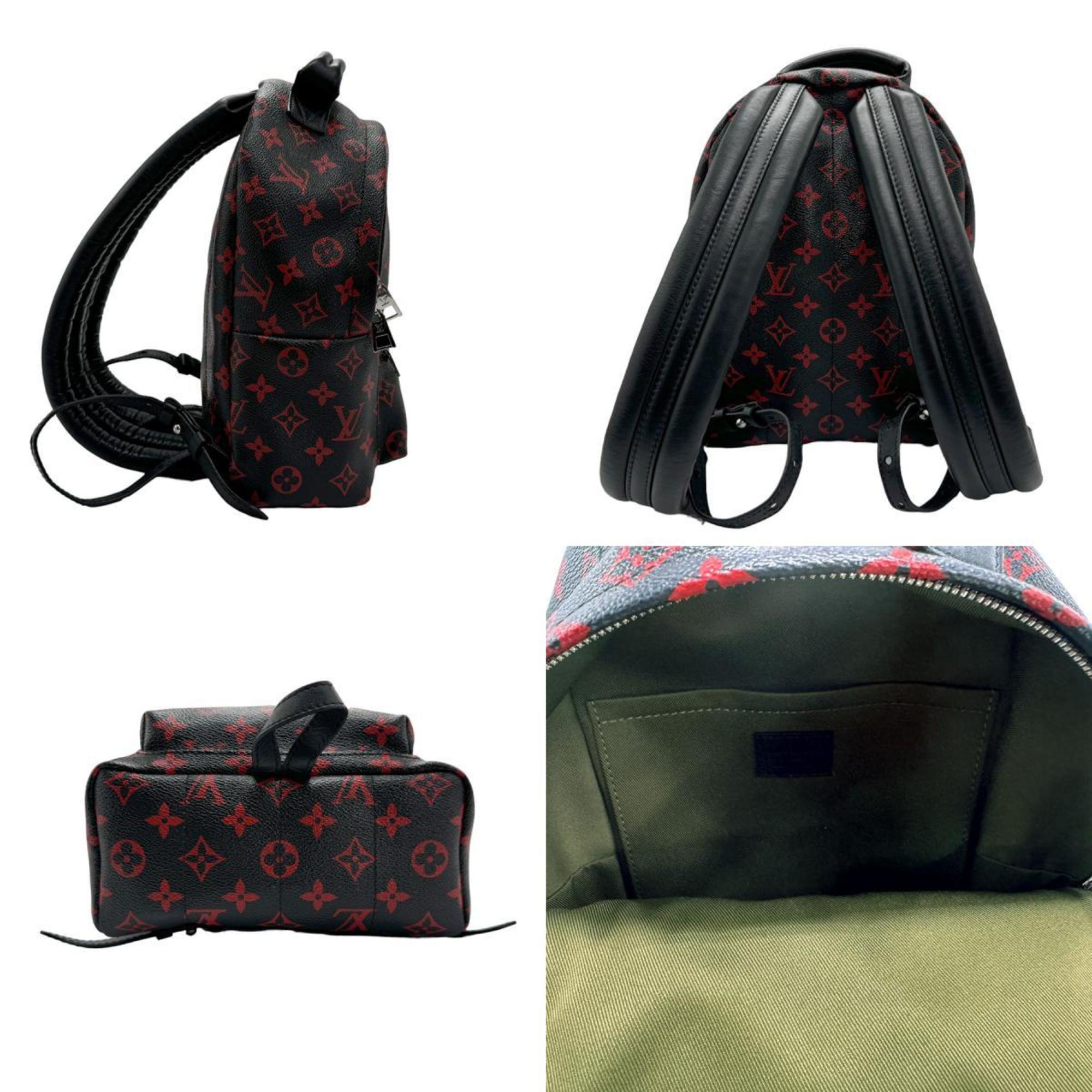 Louis Vuitton LOUIS VUITTON Backpack Monogram Anfleur Rouge Palm Springs PM Black x Red Men's Women's M41458 z1896