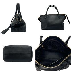 PRADA handbag shoulder bag leather black ladies 1BA111 n0163