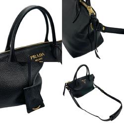 PRADA handbag shoulder bag leather black ladies 1BA111 n0163