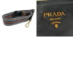 PRADA handbag shoulder bag leather black ladies 1BA111 n0163