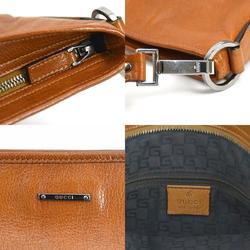 GUCCI shoulder bag leather brown silver men women 113013 e58892a