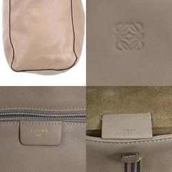 LOEWE Shoulder Bag Tote Anagram Leather Gray Brown Gold Women's e58911m