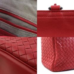 BOTTEGA VENETA Handbag Shoulder Bag Intrecciato Leather Red Women's e58900f