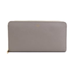 CELINE Round Long Wallet Leather Greige Women's r10095g