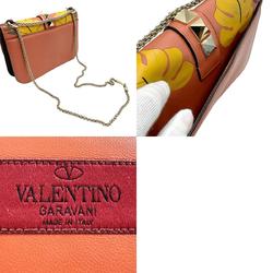 Valentino Garavani Shoulder Bag Leather Orange Women's z1854